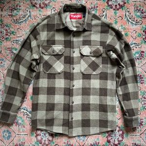 Wrangler Plaid Fleece Button Down Shirt Jacket S